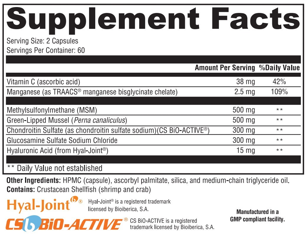 Joint Performance IV MSM, Green-Lipped Mussel and Vitamin C