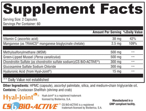 Joint Performance IV MSM, Green-Lipped Mussel and Vitamin C
