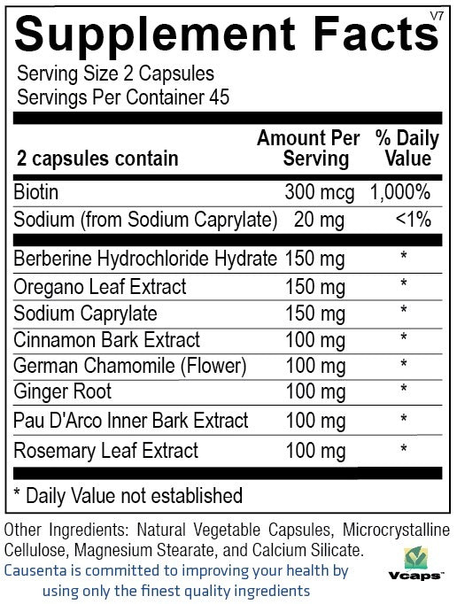 Yeast Health Cleanse Berberine, Oregano and Ginger